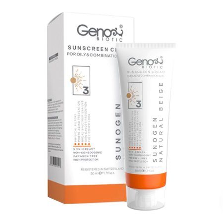 ضد آفتاب رنگ 3 طبیعی پوست چرب SPF50 ژنو